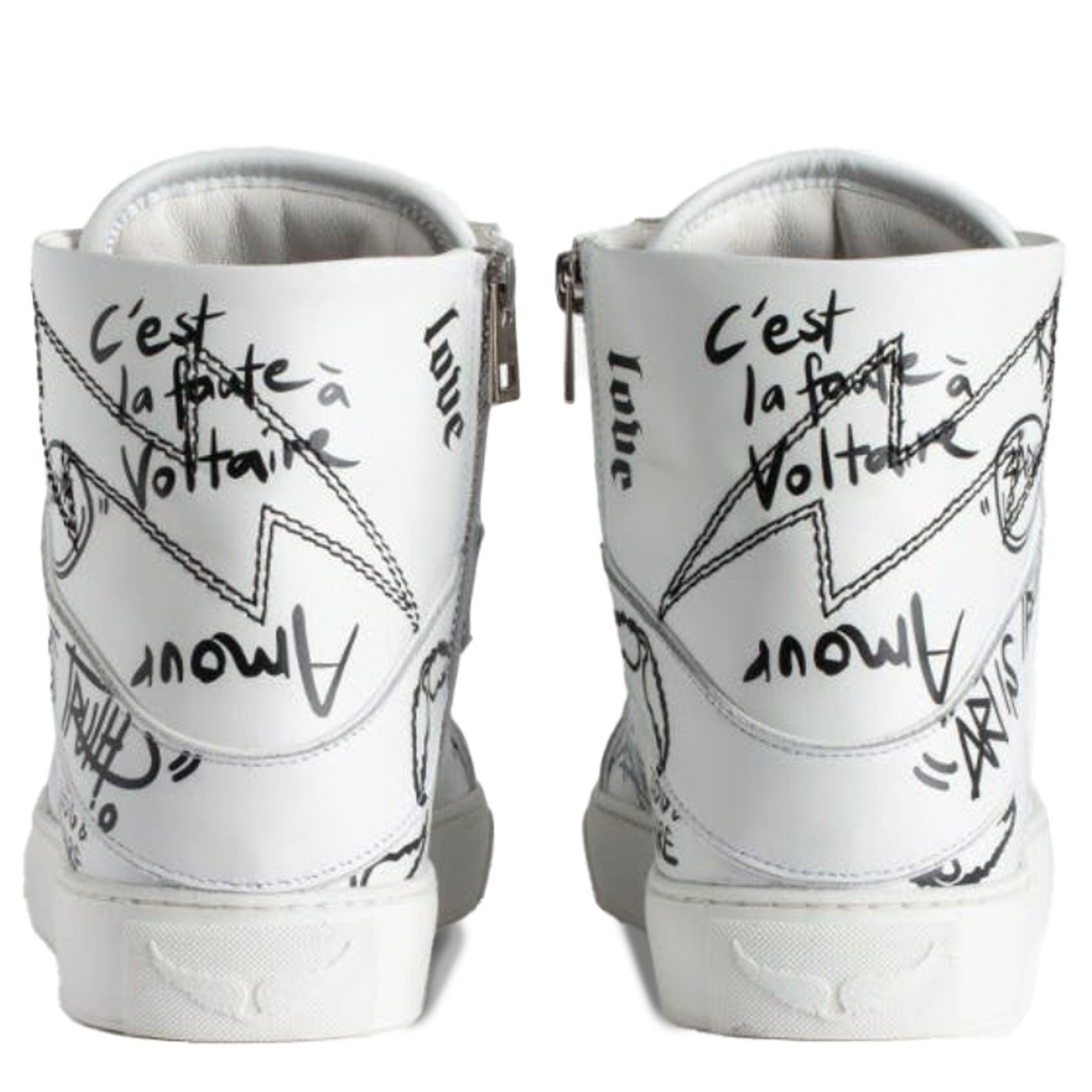 ZADIG & VOLTAIRE Sneaker HIGH FLASH SMOOTH CALFSKIN GRA Sneaker