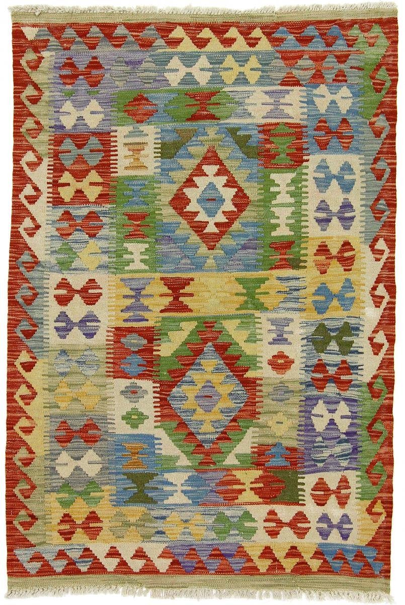 Orientteppich Kelim Afghan 100x147 Handgewebter Orientteppich, Nain Trading, rechteckig, Höhe: 3 mm
