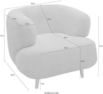 andas Sessel Tistam, Formschöner Polstersessel, perfektes Einzelstück, organische Form
