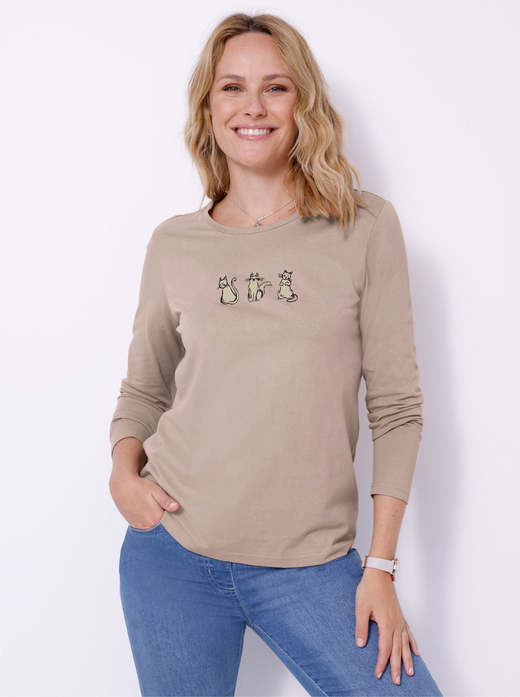 Sieh an! T-Shirt Rundhals-Shirt Langarm – Bild 5 von 5