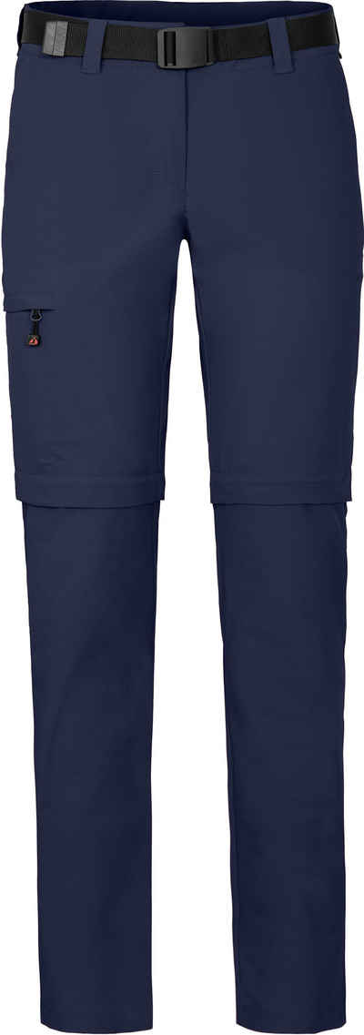 Bergson Zip-off-Hose »BENNETT Zipp-Off (slim)« Damen Wanderhose, vielseitig, pflegeleicht, Kurzgrößen, peacoat blau