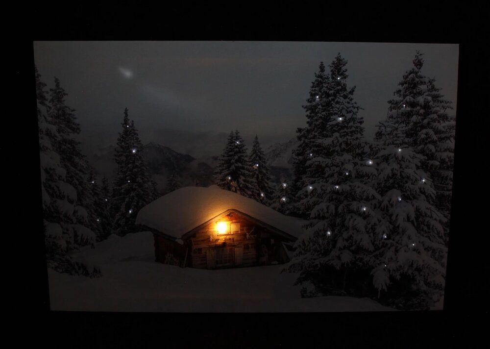 Home-trends24.de Leinwandbild LED Bild Winterlandschaft Leinwand Beleuchtet Weihnachten Wand Deko – Bild 5 von 5