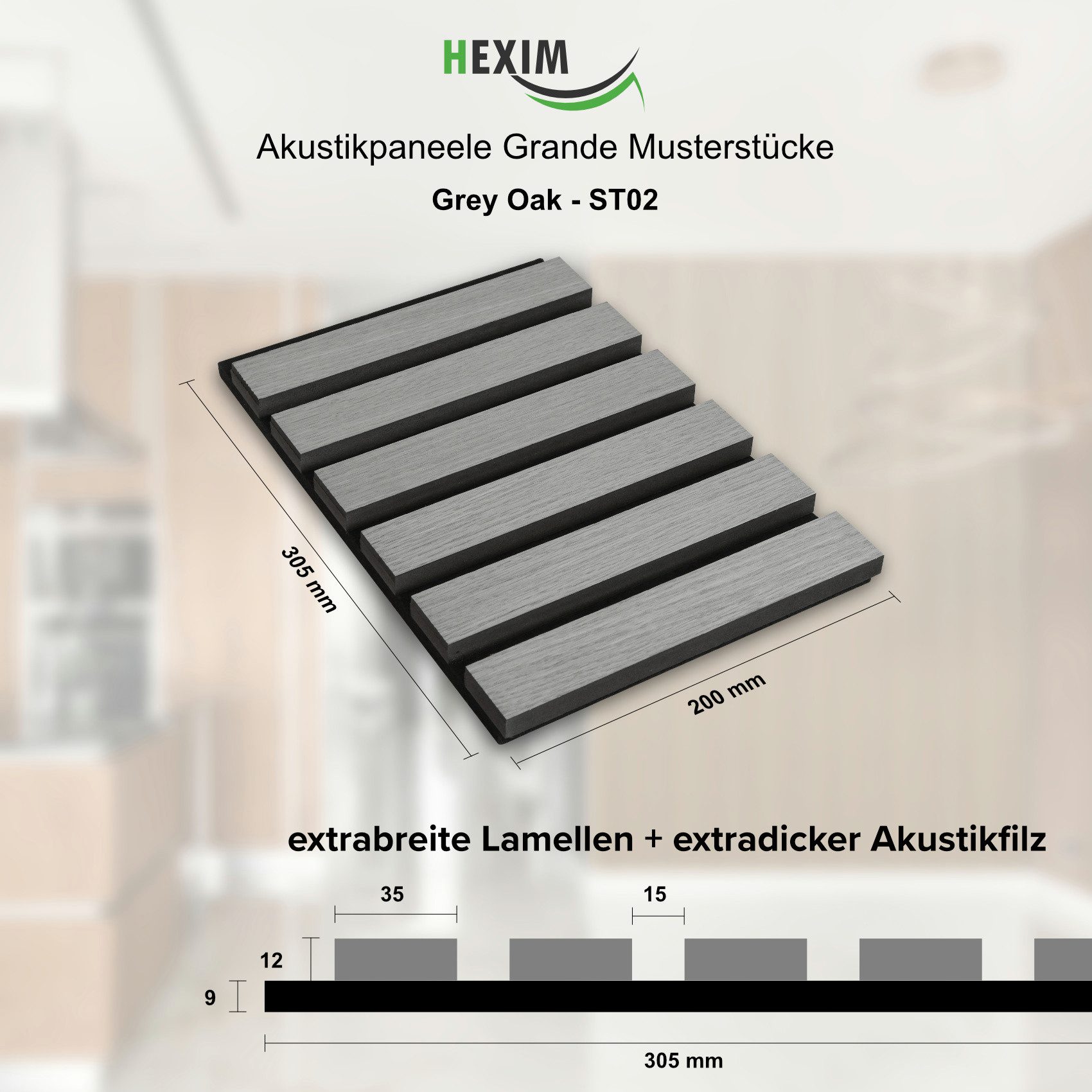 Hexim Wandpaneel, (Akustikpaneele Musterstück Holzpaneele Grande günstig online kaufen