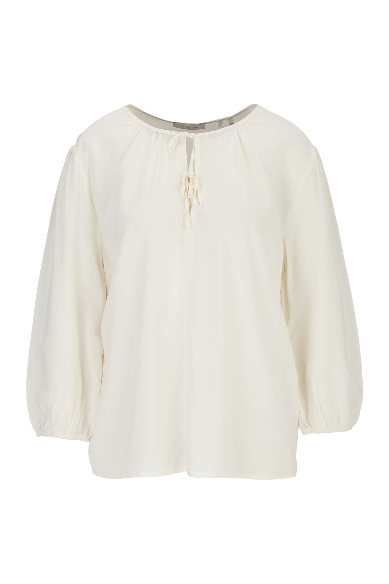 Langarmbluse Bluse mit Kordeldetails aus recyceltem Material
