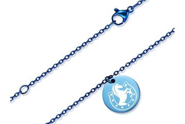 Silberkettenstore Edelstahlkette Halskette mit Anhänger Pferd - Edelstahl, blue