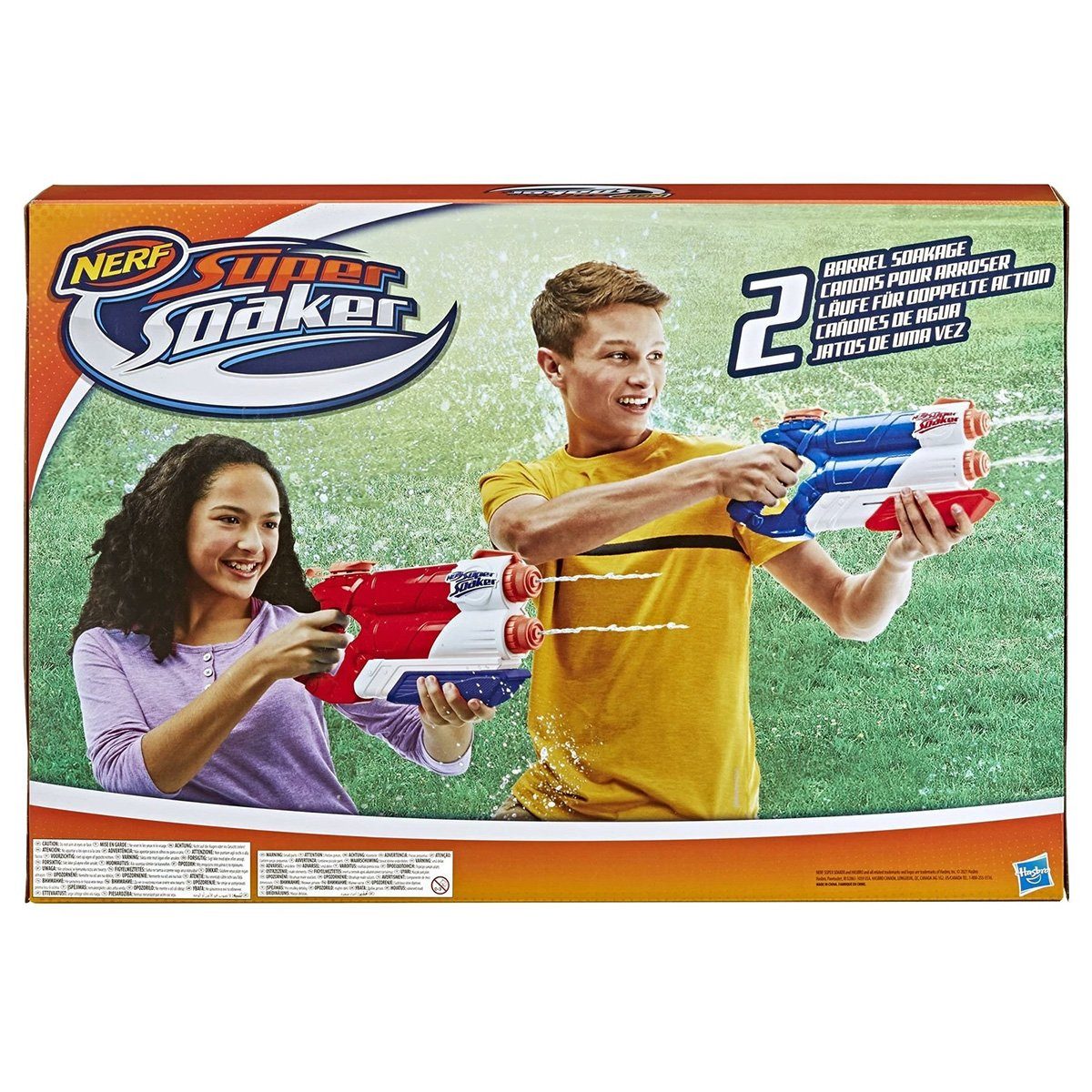 Hasbro Wasserpistole Super Soaker Twin Tide (2er-Set), Das Super Soaker Twin Tide Set enthält zwei Wasserpistolen mit je zwe