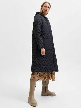 SELECTED FEMME Kurzmantel Longline Steppjacke Leicht Wattierter Übergangsmantel SLFNORA 4321 in Schwarz