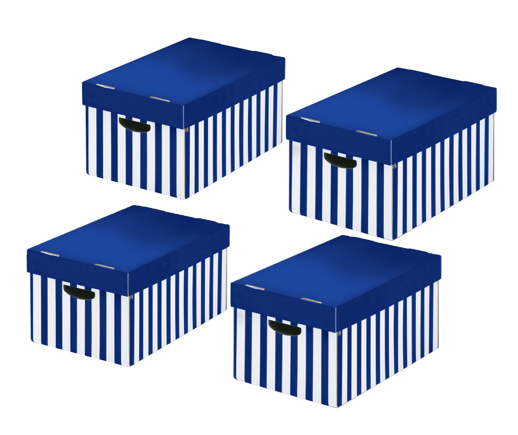 NIPS Aufbewahrungsbox STORE-BOX mit Deckel (Spar-Set, 4 St), B/H/T: 31 x 24,5 x 52 cm, Wellkarton, Karton, Pappe