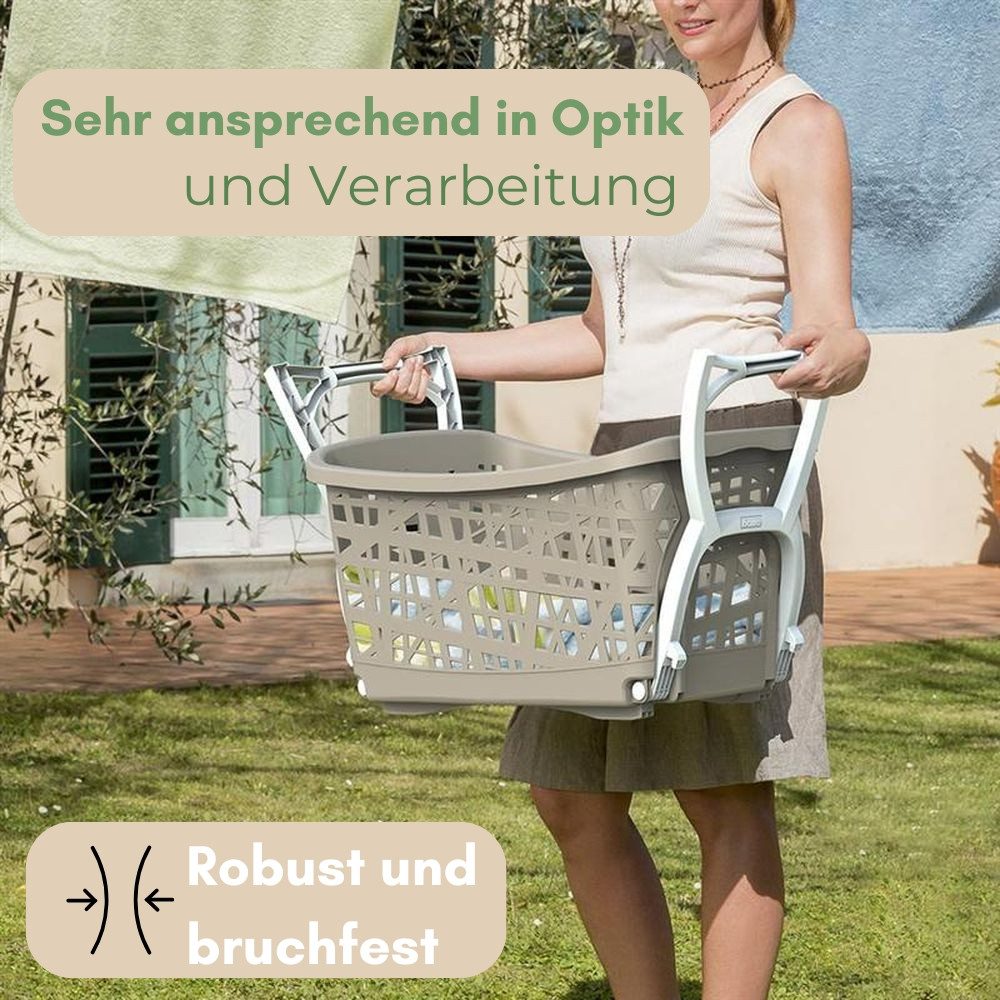 GarPet Wäschekorb Wäschekorb mit Klappbaren Füßen Wäschewanne tragbar Wäschekorb 44 L – Bild 3 von 5