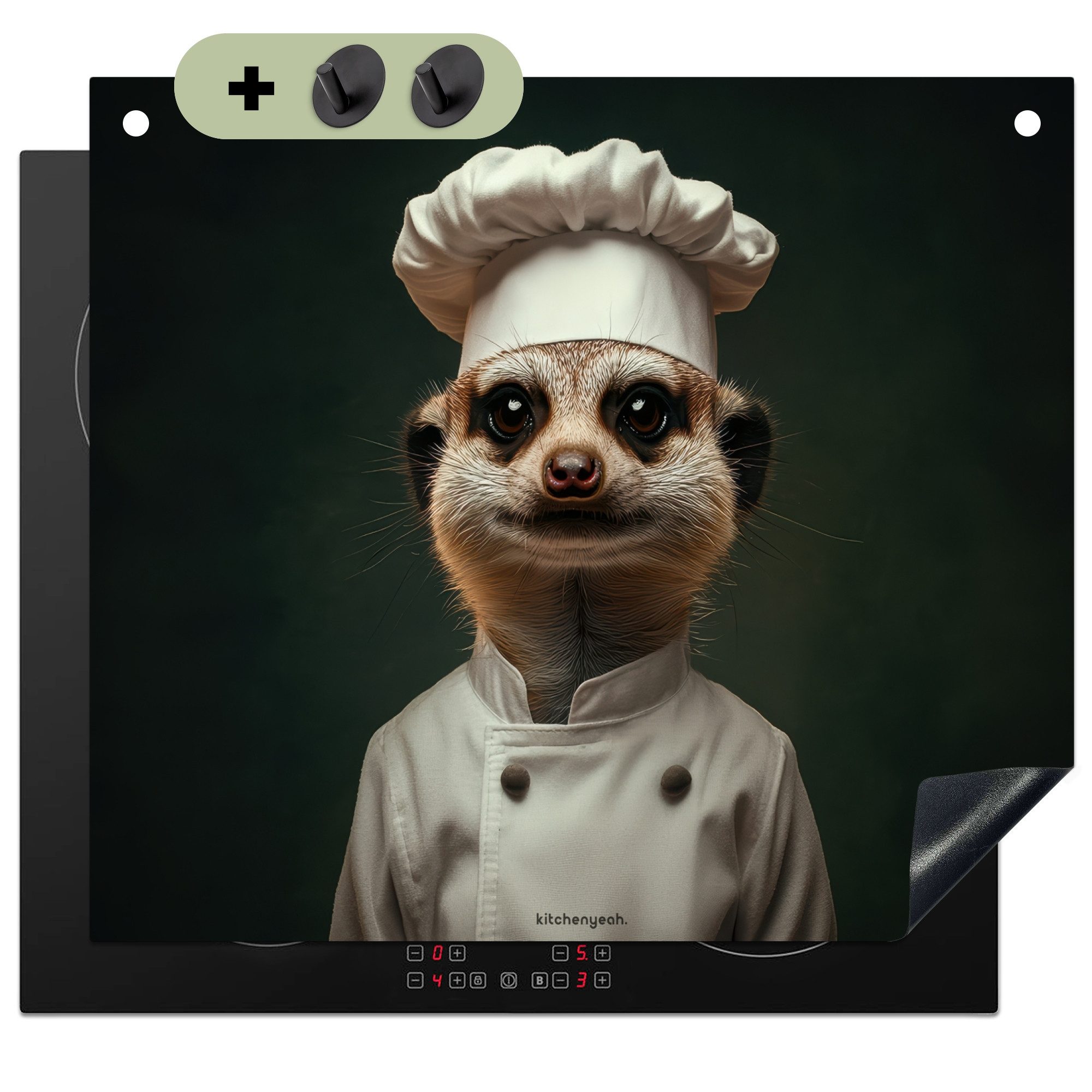 KitchenYeah Küchenrückwand Tier - Koch - Erdmännchen, (1-tlg), Küche Herdab günstig online kaufen