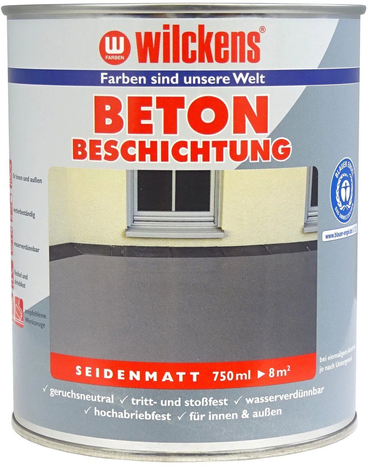 7001 Wilckens LF seidenmatt Farben Wilckens Grundierfarbe Betonbeschichtung Silbergrau RAL