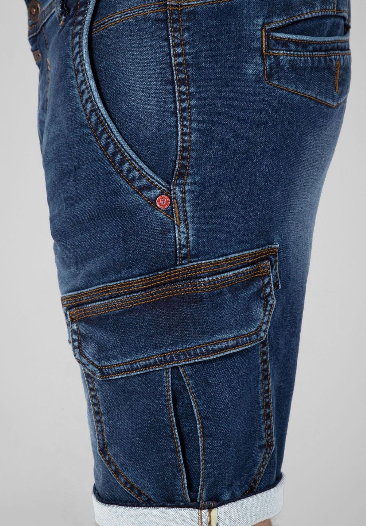 Cargoshorts TIMEZONE Bermuda Shorts Hose Cargo Jeans 5512 Blau Kurze in