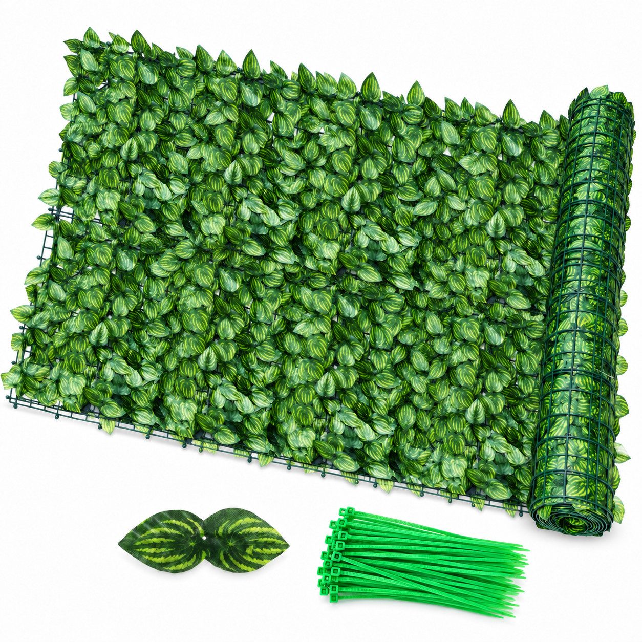 LEMLIT Kunsthecken-Sichtschutz Efeu Sichtschutz Outdoor 300x100CM Balkon Sichtschutzzaun, (1 Stück, 1-St., 1 x 3 M), UV-Schutz, künstliche Blätter, Pflanzenranke, Wand für draußen
