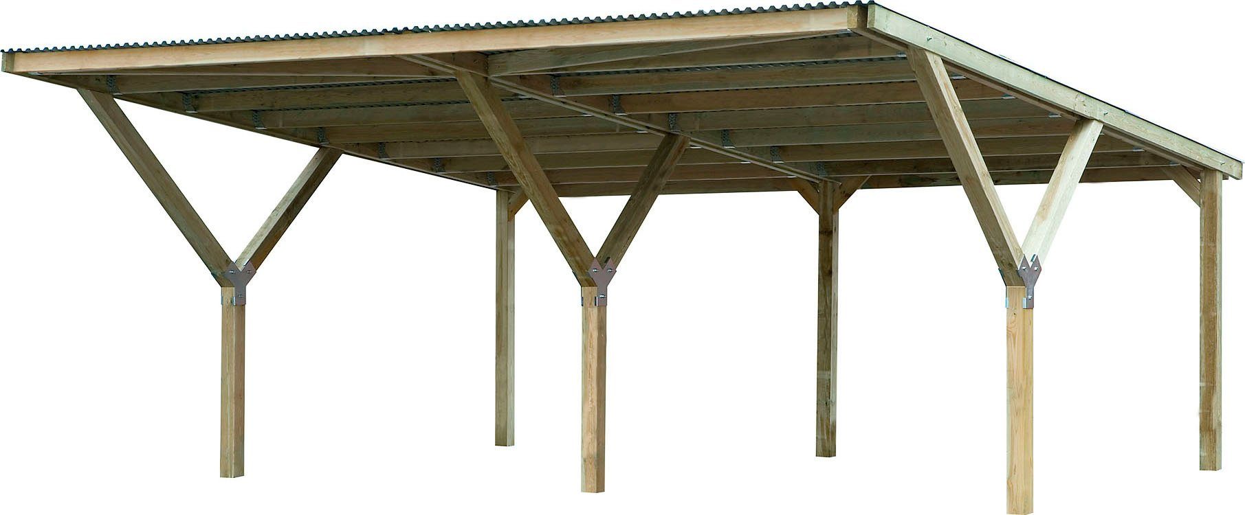 592x606 cm Doppelcarport, Einfahrtshöhe 241 cm, weka BxT: