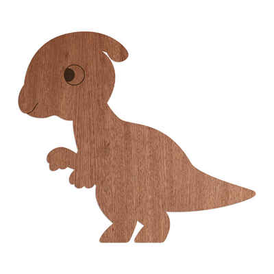WANDStyle Wanddekoobjekt "Dino Parasaurolophus" aus Holz, Mahagoni-Furnier