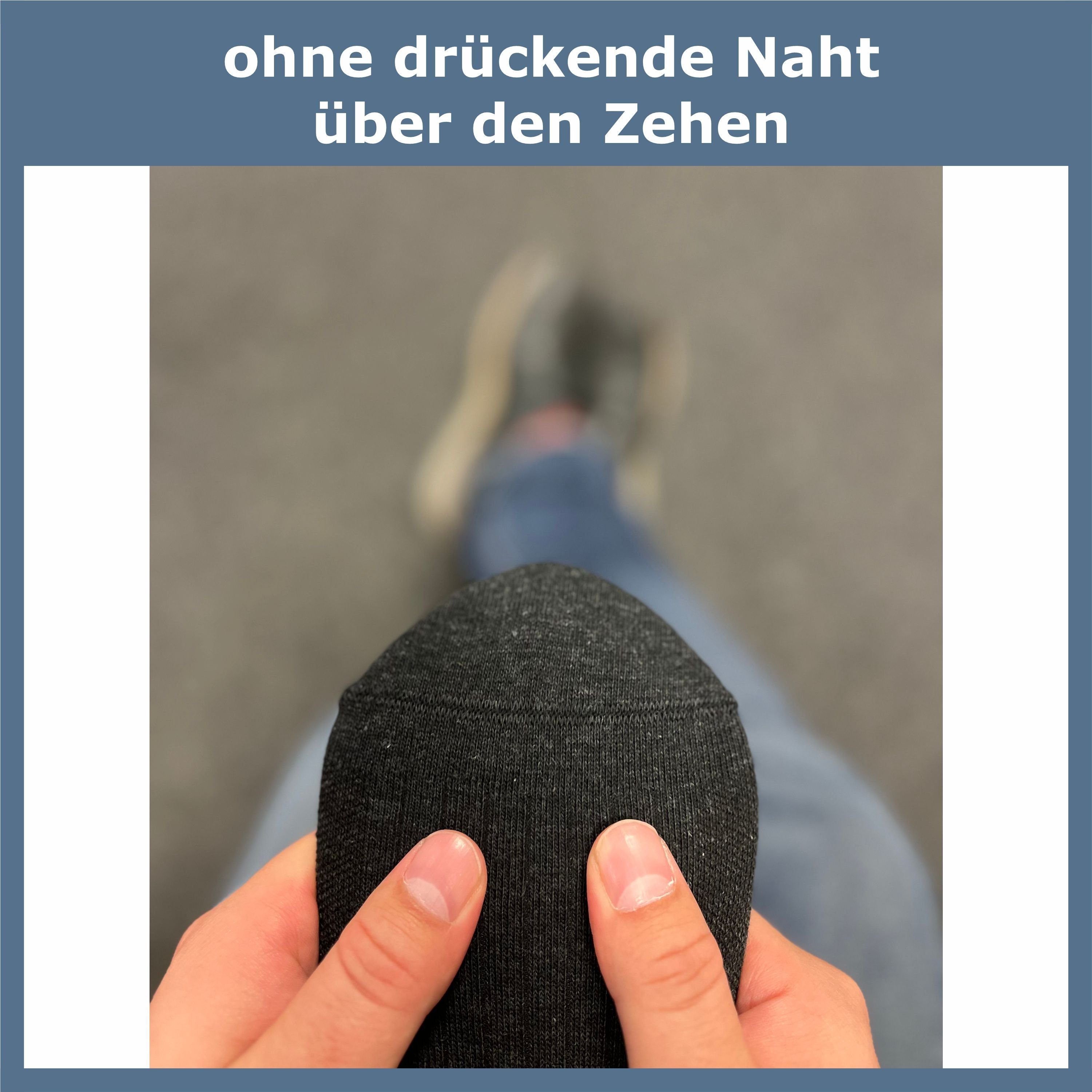 GAWILO Diabetikersocken für Damen ohne Gummibund & ohne Naht - kurze Socke (6 Paar) Breiter Piquet-Strick am Komfortbund, Venensocke aus weicher Baumwolle