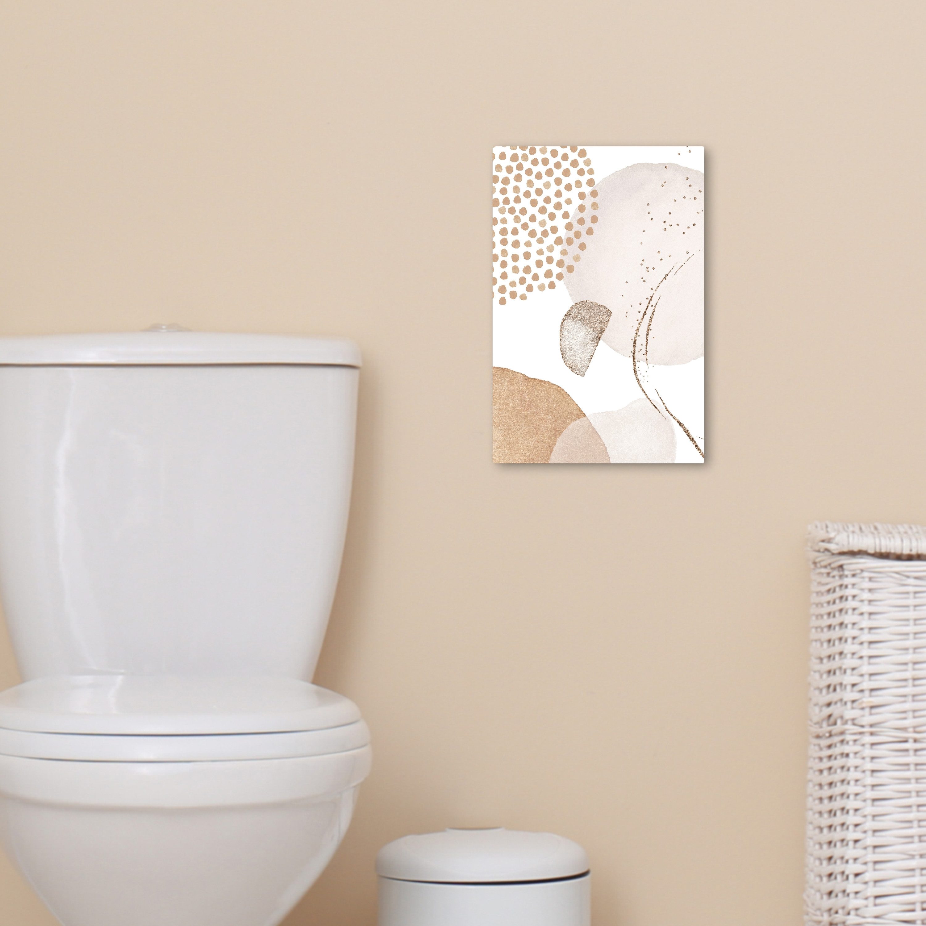 OneMillionCanvasses® Leinwandbild Aquarell - Pastell - Beige - Abstrakt - Modern, Fotodruck (1 St), Badezimmer Deko, Bilder WC, Toilette Wanddeko 20x30 cm – Bild 5 von 5