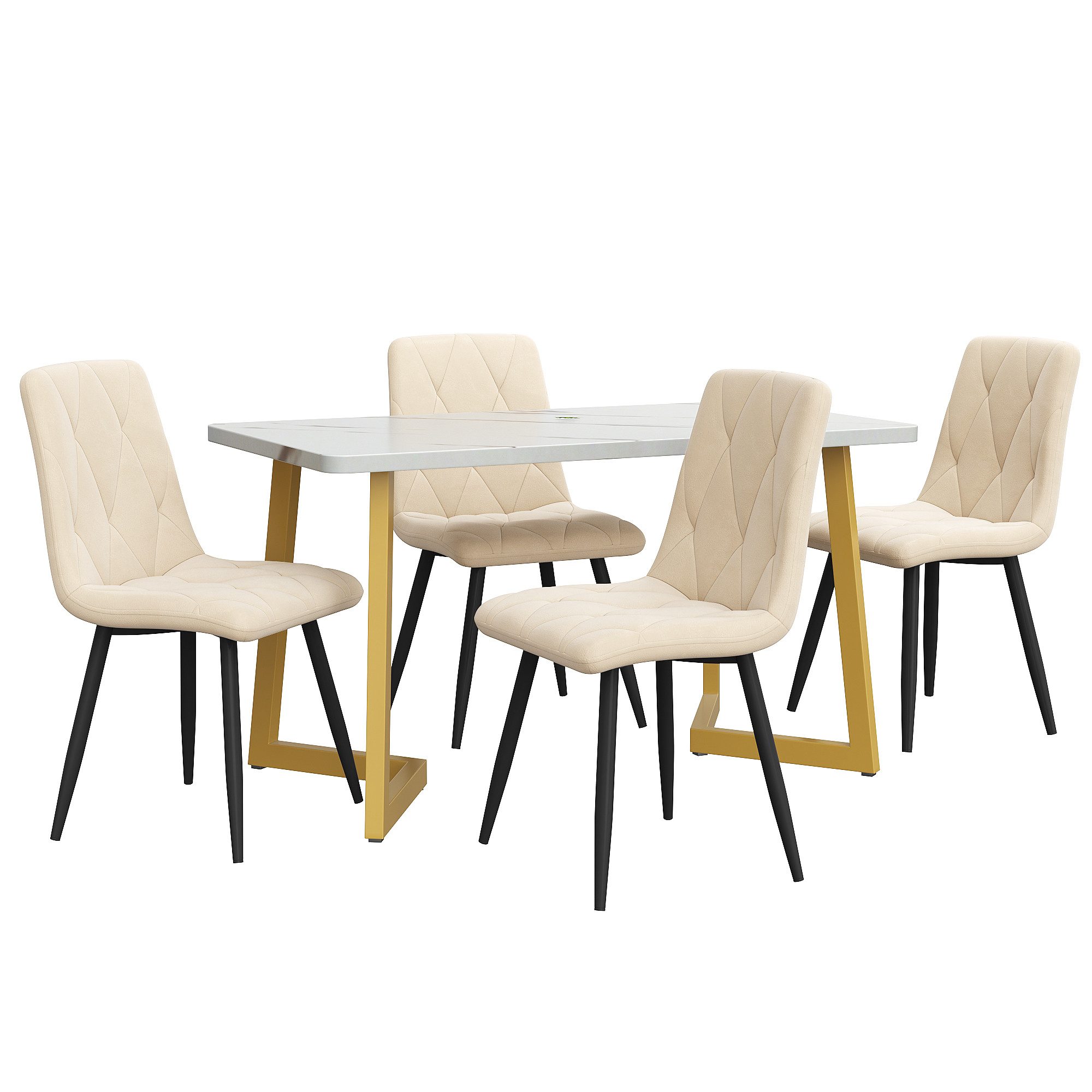 i@home Essgruppe 117×68cm Esstisch mit 4 Stühlen, (Rechteckiger Esstisch Mo günstig online kaufen