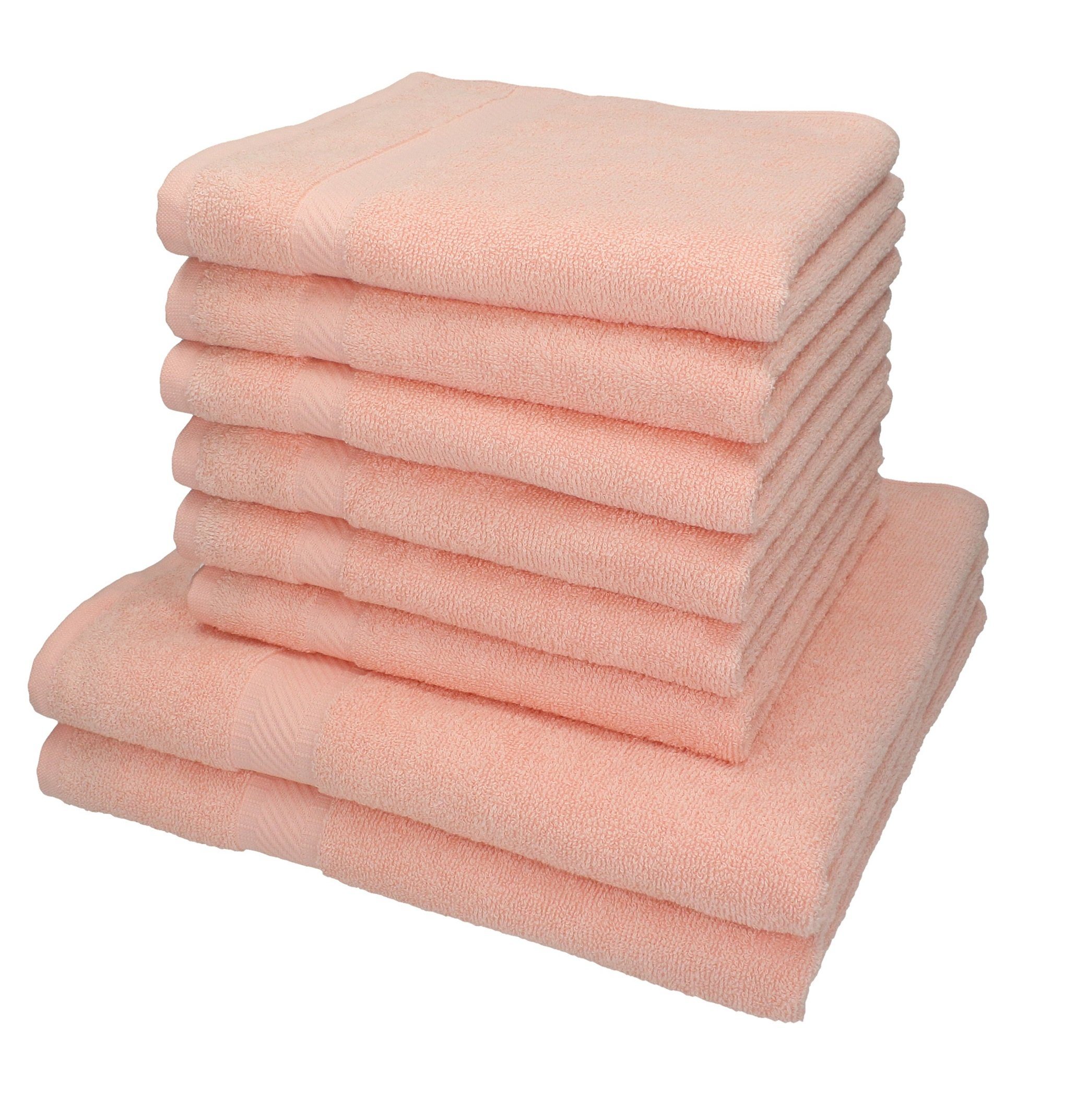 Betz Handtuch Set 8-TLG. Handtuch-Set Palermo Farbe apricot, 100% Baumwolle