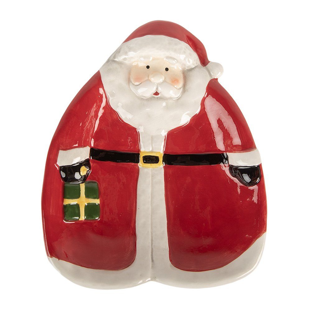 Clayre & Eef Frühstücksteller Festlich Weihnachtsmann Teller Dekoration Weihnachten vintage