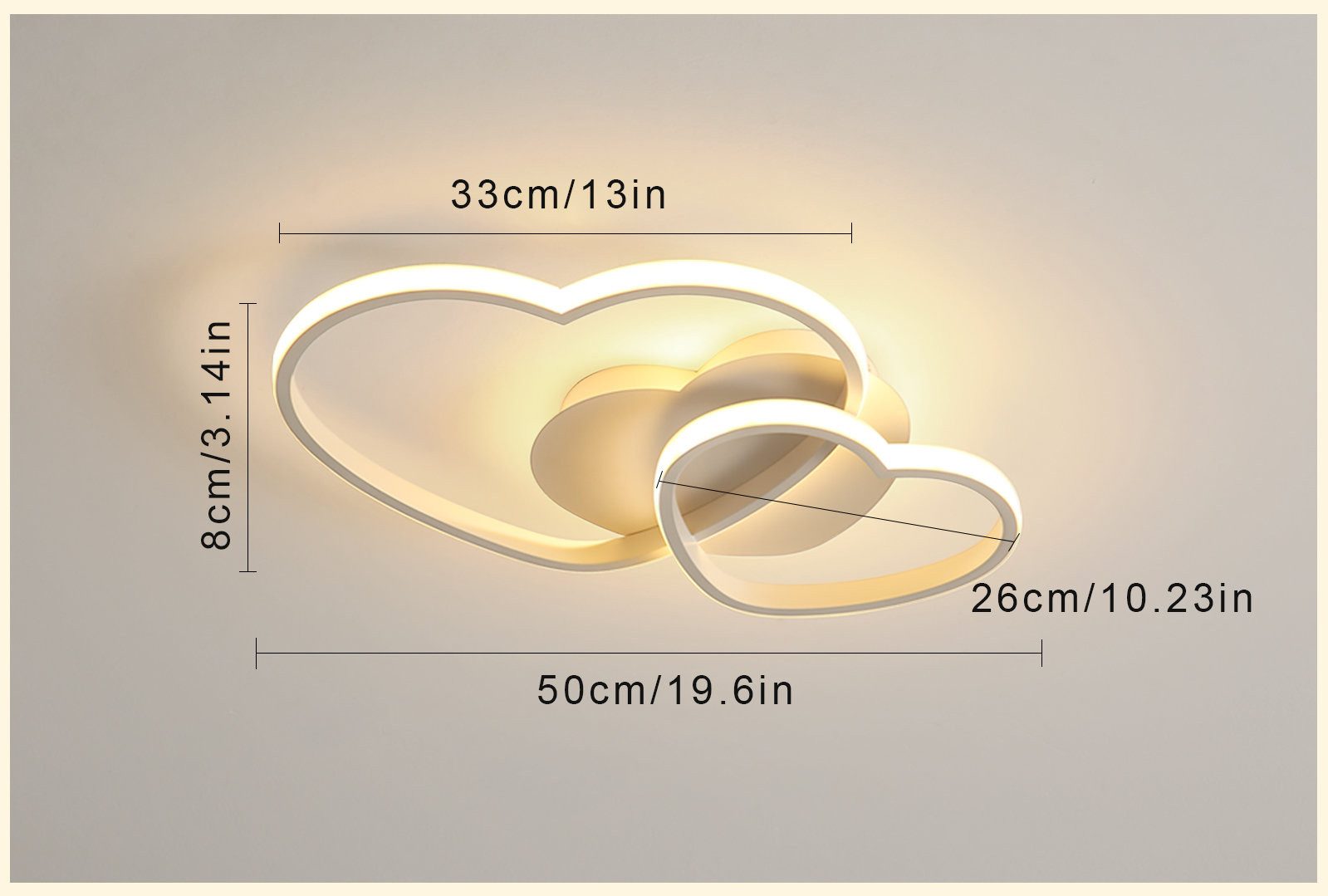 Riserva LED Dekolicht Herzförmige Deckenleuchte,kreative LED Lampe,39W/64W, günstig online kaufen