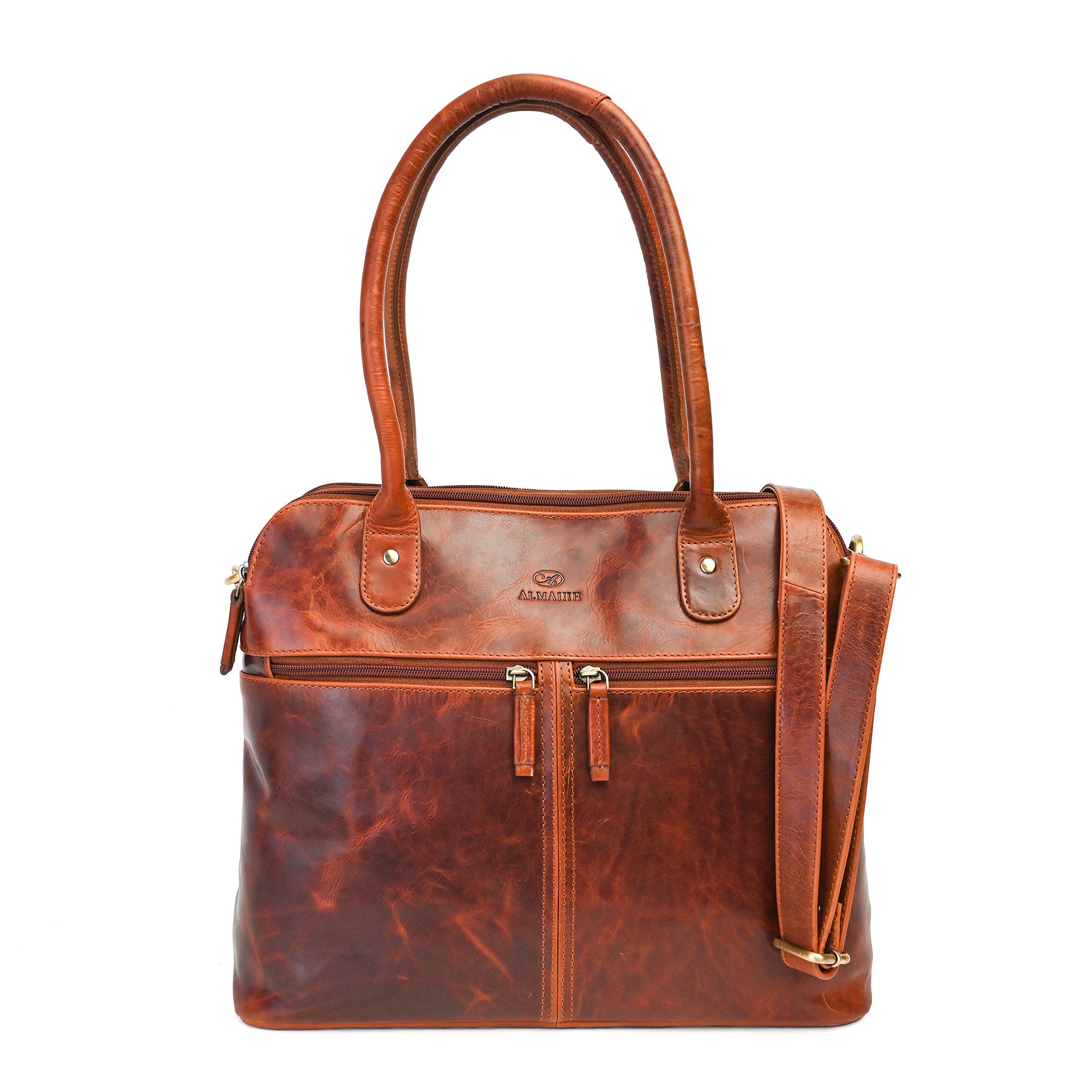 ALMADIH Handtasche Leder Damenhandtasche BELLA Umhängetasche Schultertasche Ledertasche