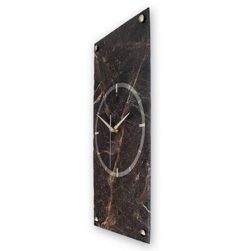 Kreative Feder Wanduhr Designer-Wanduhr „Brown Marble“ aus Stein (Beton) (Funk- oder Quarzuhrwerk; ohne Ticken; elegant, außergewöhnlich, modern)