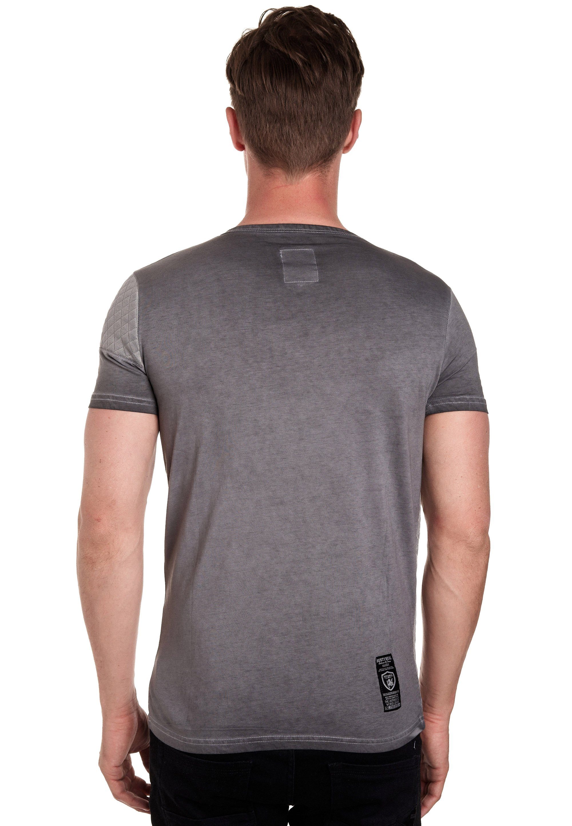 Rusty Neal T-Shirt mit schicker Knopfleiste