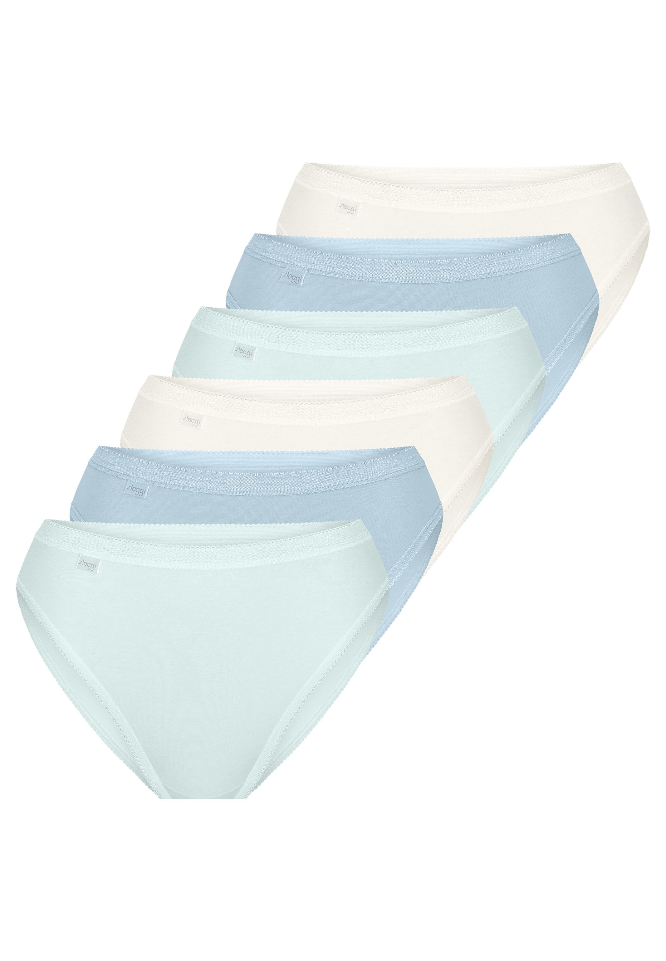 sloggi Tai-Slip 6er Pack Basic+ (Spar-Set, 6-St) Tai Slip - Baumwolle - Atmungsaktiv - Bequemer Schnitt, Perfekter Sitz