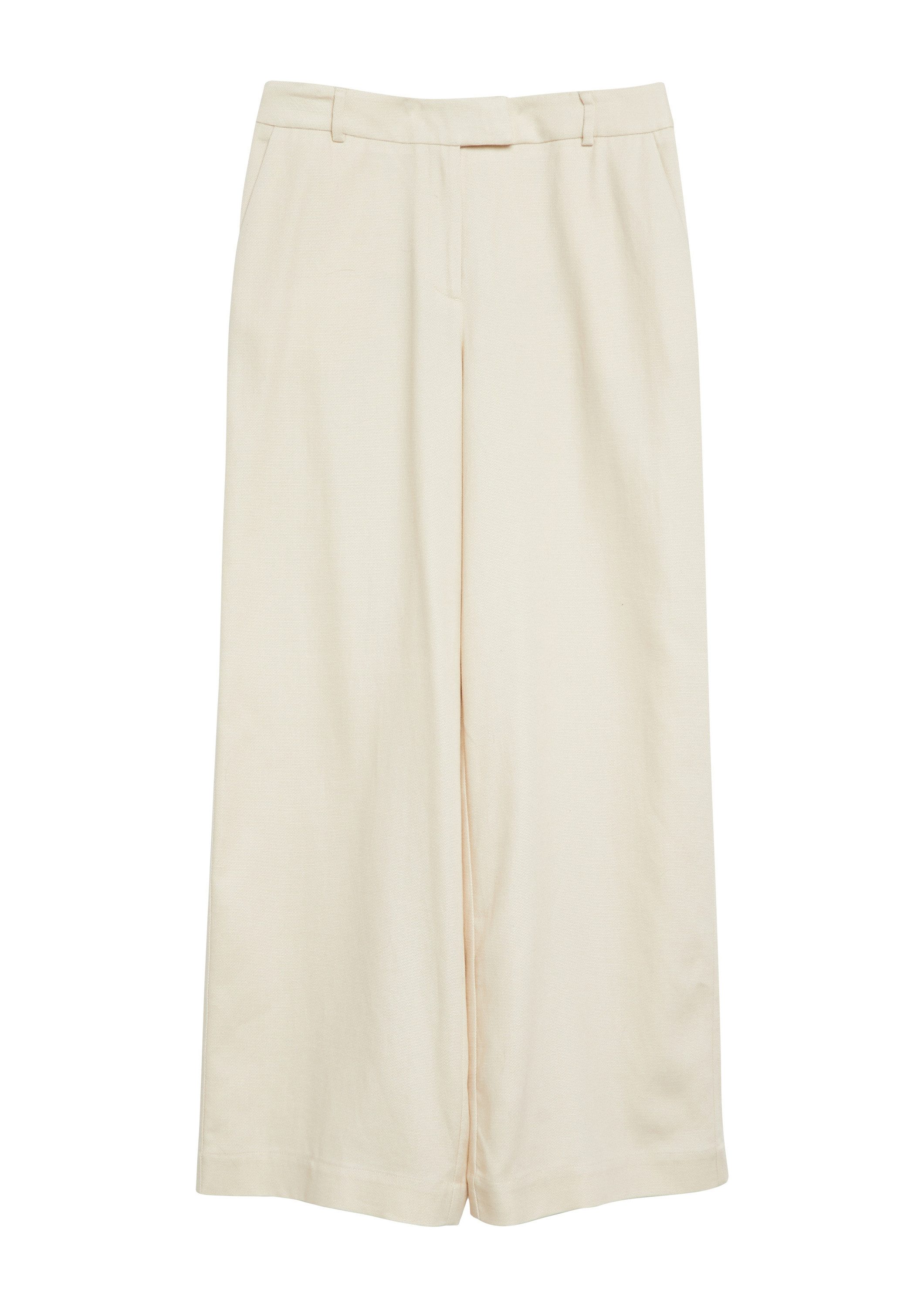 comma Chinos Hose Strukturierte Wide-Leg-Hose aus Lyocellmix