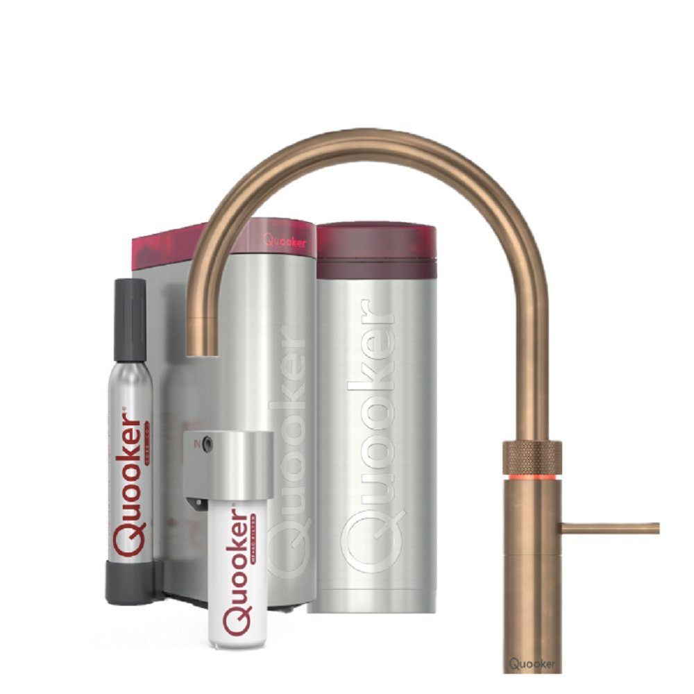 QUOOKER Küchenarmatur Fusion Round PRO3 Reservoir CUBE Messing Patina FNRPTB PRO3 CUBE2 *inkl. 7 JAHRE GARANTIE*
