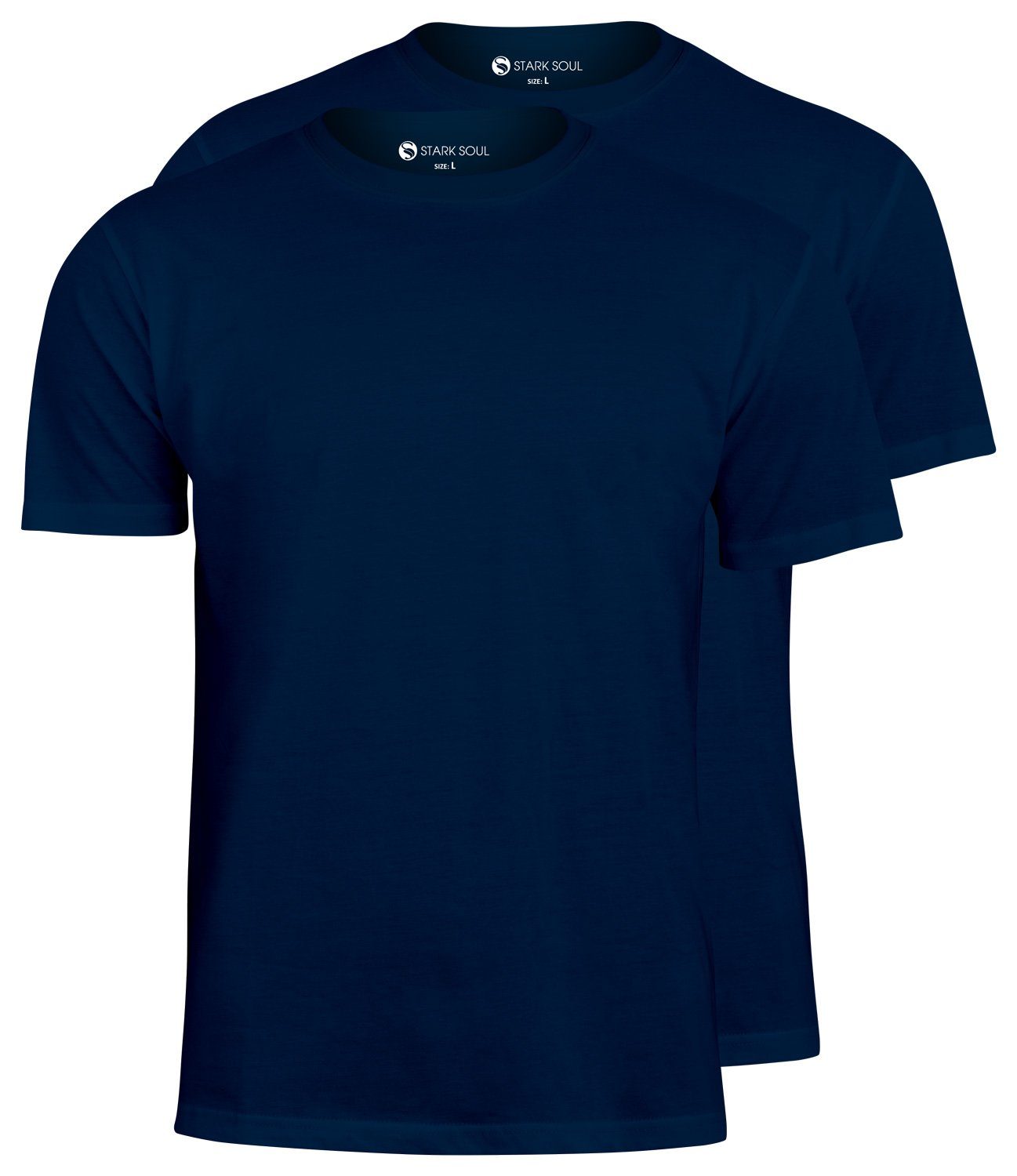 Stark Soul® T-Shirt T-Shirt, Baumwolle 2er Pack Navy