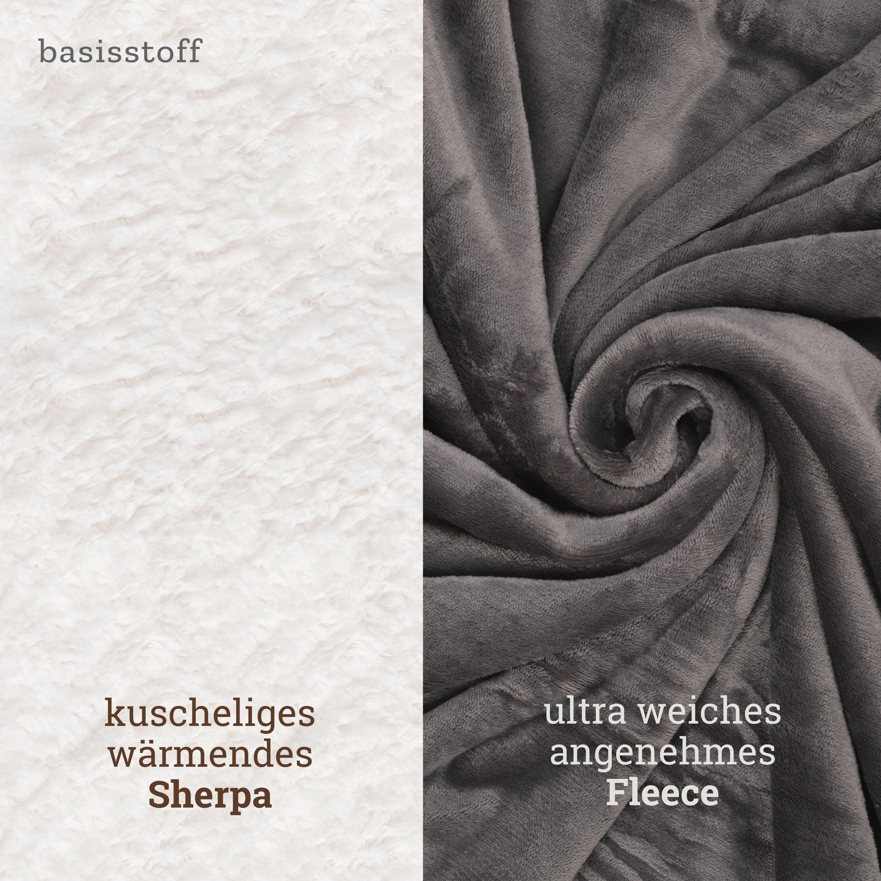 Wohndecke Cloudy Decke Kuscheldecke warm Sherpa Couchdecke mit Ecktasche, B günstig online kaufen