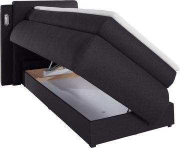 COLLECTION AB Boxspringbett Borna, inklusive Bettkasten, LED-Beleuchtung und Topper