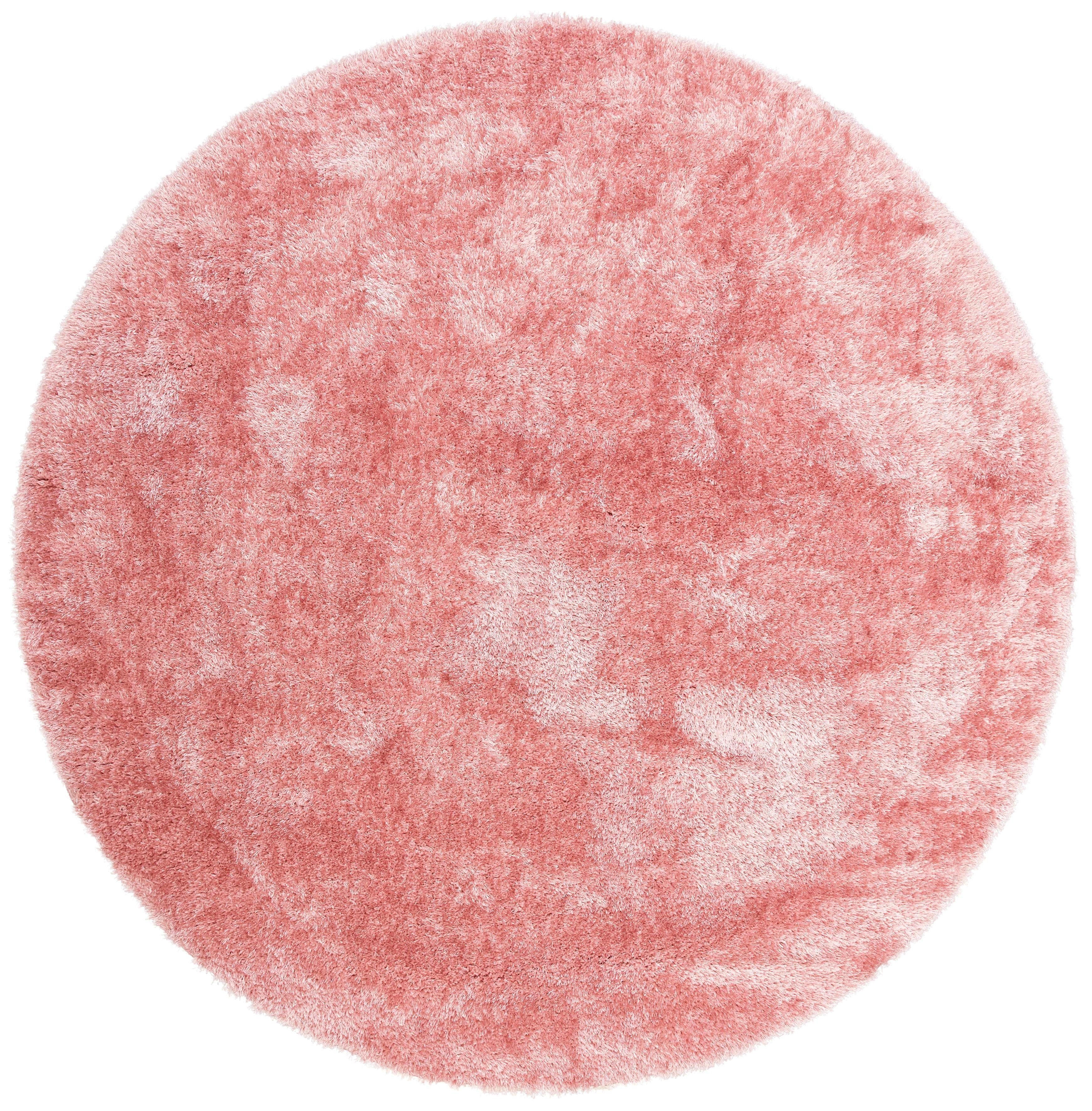 Hochflor-Teppich Malin, Home affaire, rund, Höhe: 43 mm, Uni-Farben, leicht glänzend, besonders flauschig durch Mikrofaser rosa