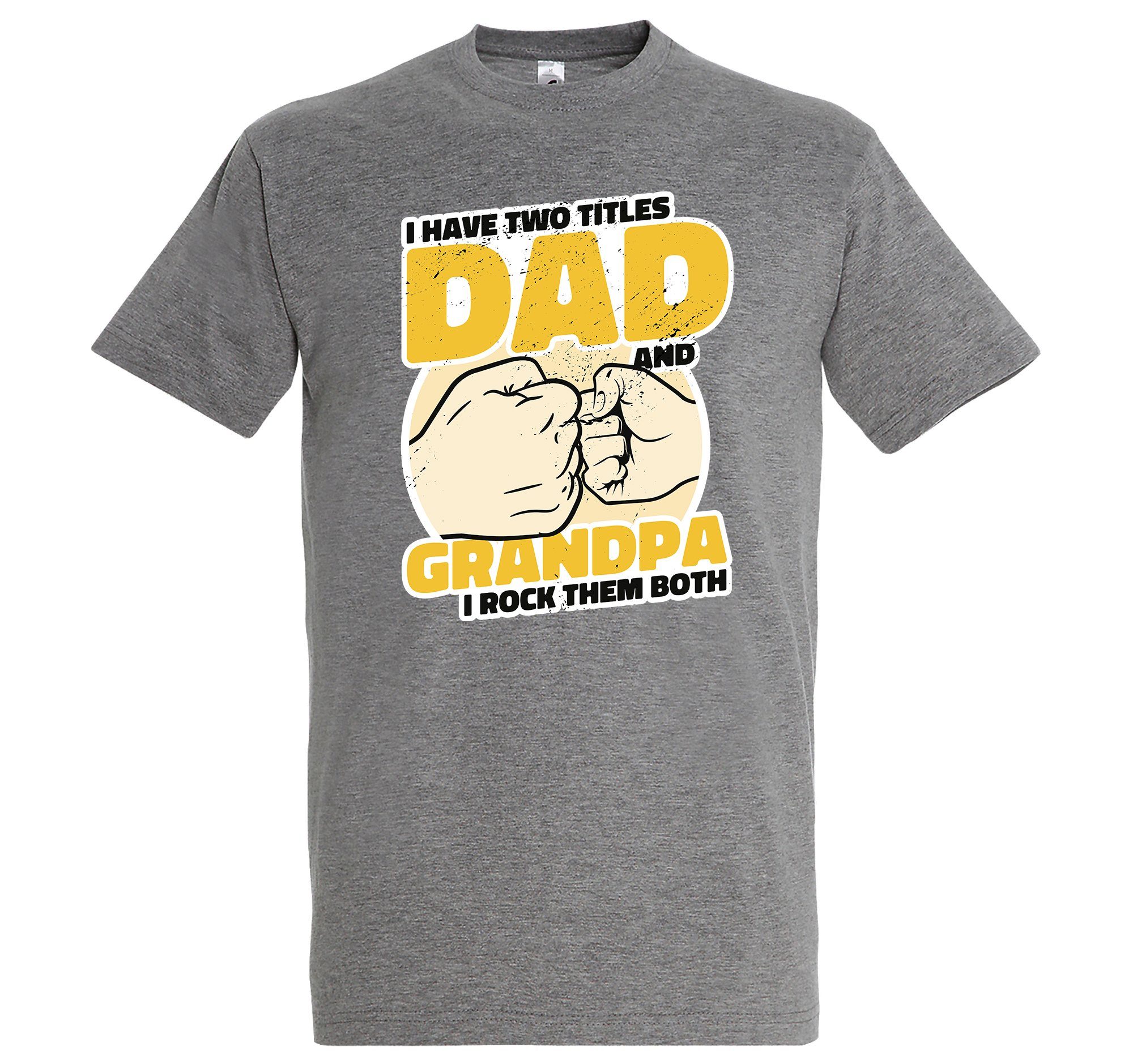 mit Frontprint Grau Youth Designz T-Shirt trendigem Grandpa And Shirt Herren Dad