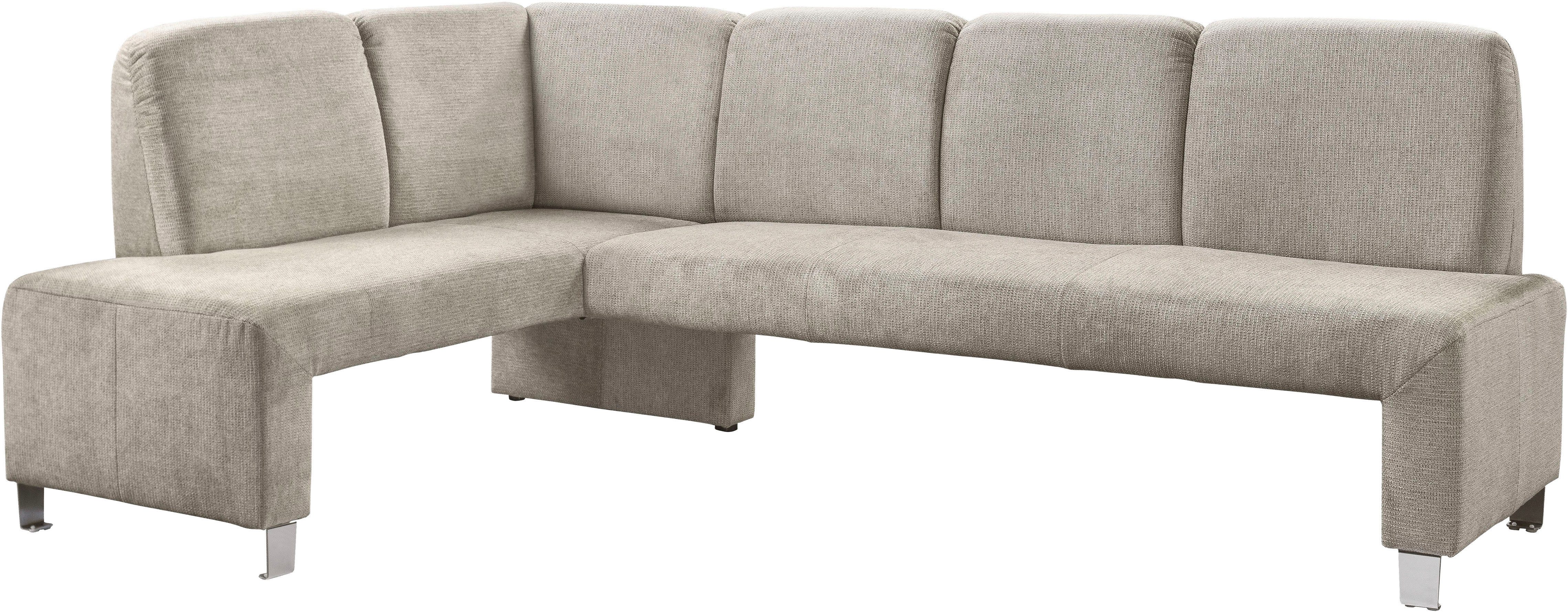 exxpo - sofa fashion Eckbank Intenso, viele Bezugsstoffe Cord, Struktur 243/158 cm (B/T), hohe Bodenfreiheit, frei im Raum stellbar, hoher Sitzkomfort