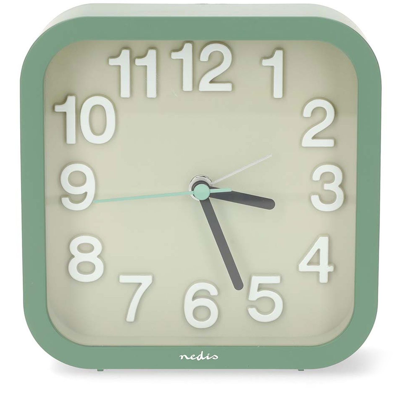 Nedis Wecker Retro Wecker Analog Tischuhr Quarzwecker batteriebetrieben ohne Ticken, leise, geräuscharm, schleichende Sekunde – Bild 5 von 5