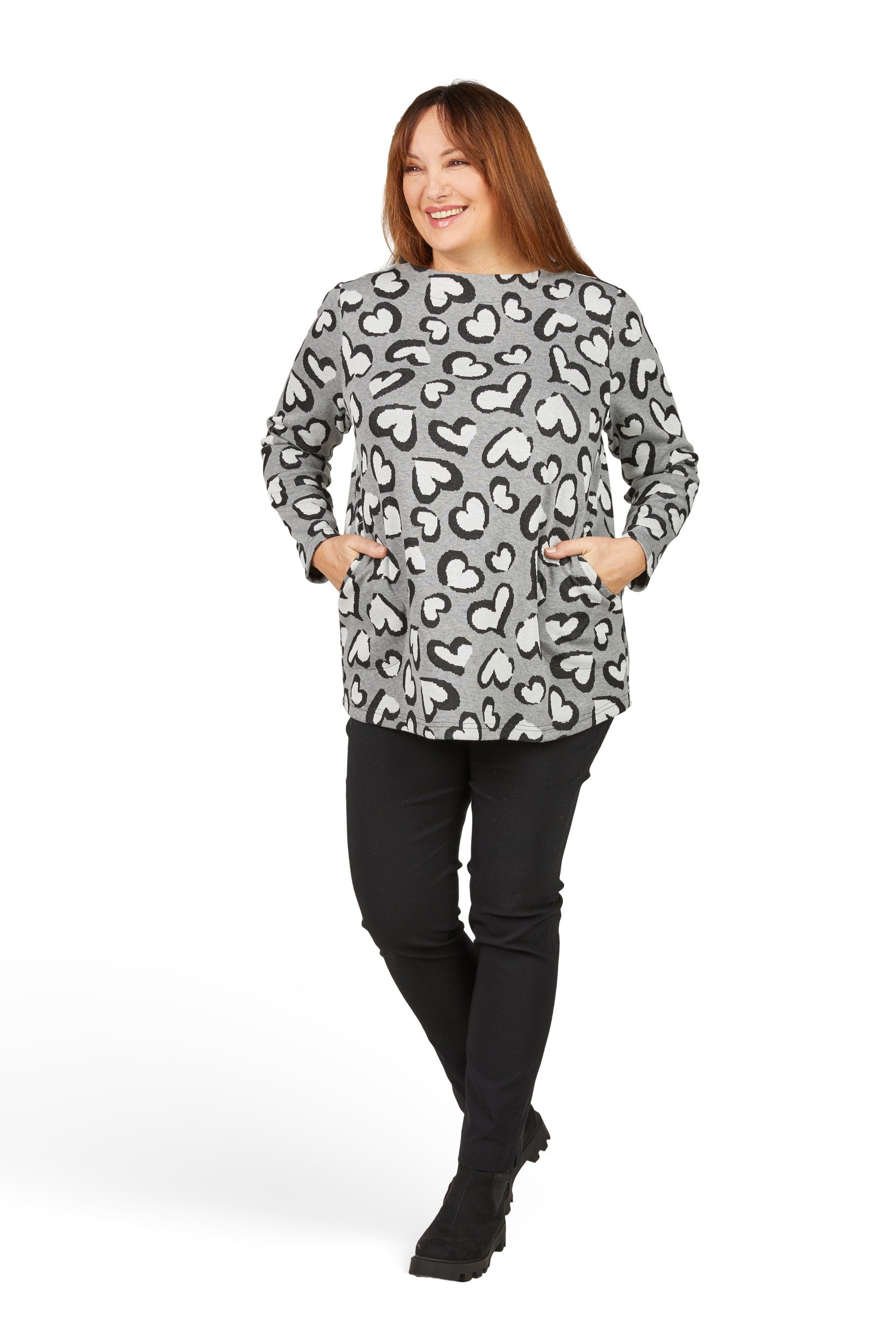 Mona Lisa Strickpullover Pullover mit Herzmuster günstig online kaufen