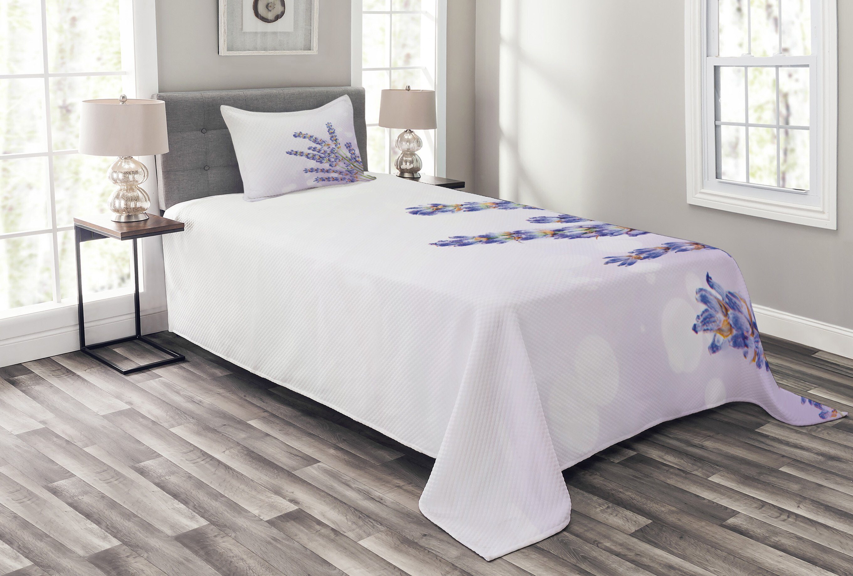 Lavendel Posy mit Kräuter Pflanze Waschbar, Kissenbezügen Tagesdecke Set Frische Abakuhaus,