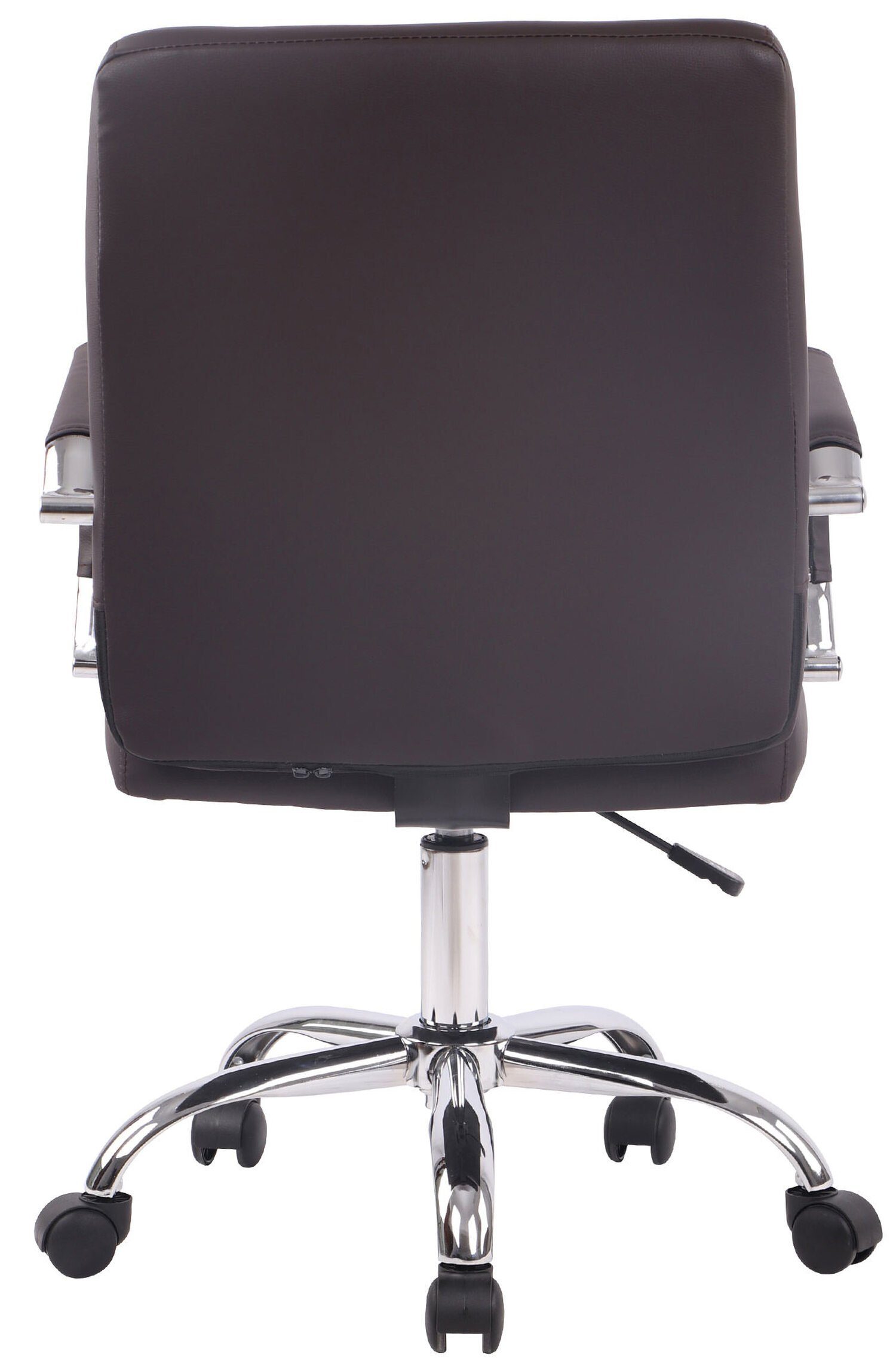 Gestell: V1 Bürostuhl (Schreibtischstuhl, Drehstuhl, drehbar und TPFLiving Bürostuhl Metall Kunstleder Sitzfläche: Rückenlehne - Chefsessel, braun höhenverstellbar Deal XXL), 360° chrom mit bequemer -