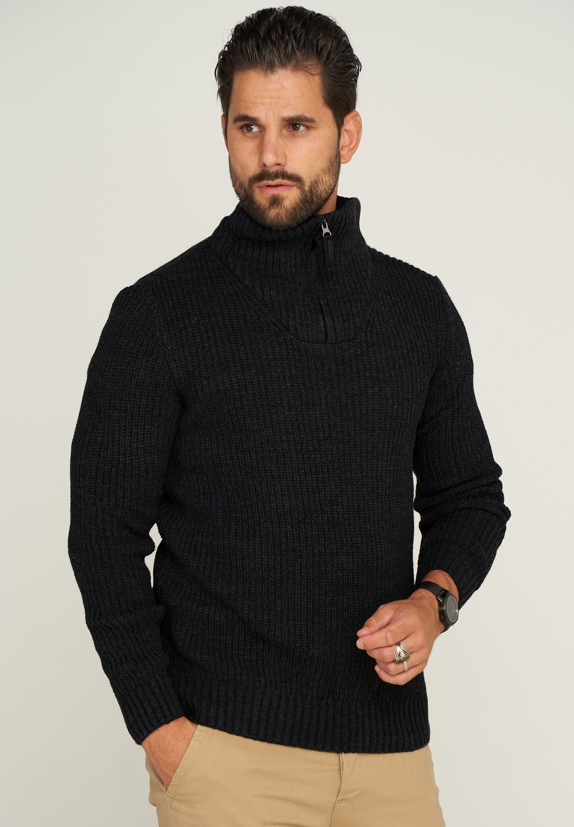 CARISMA Strickpullover CRHAMAR Grobstrick Muster Troyer günstig online kaufen