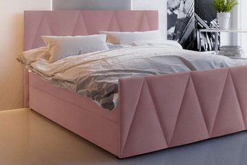 99rooms Boxspringbett Giselle (Schlafzimmerbett, Bett), 140/160/180/200 x 200 cm, mit Matratze und Topper, Bettkasten