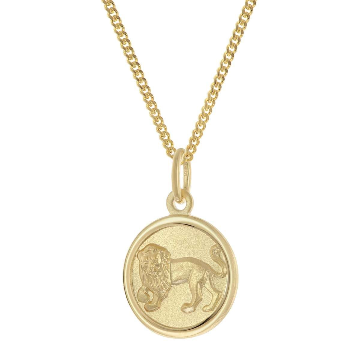 trendor Panzerkette 28468-08, Kinder Sternzeichen Löwe Gold 333 mit vergoldeter Kette