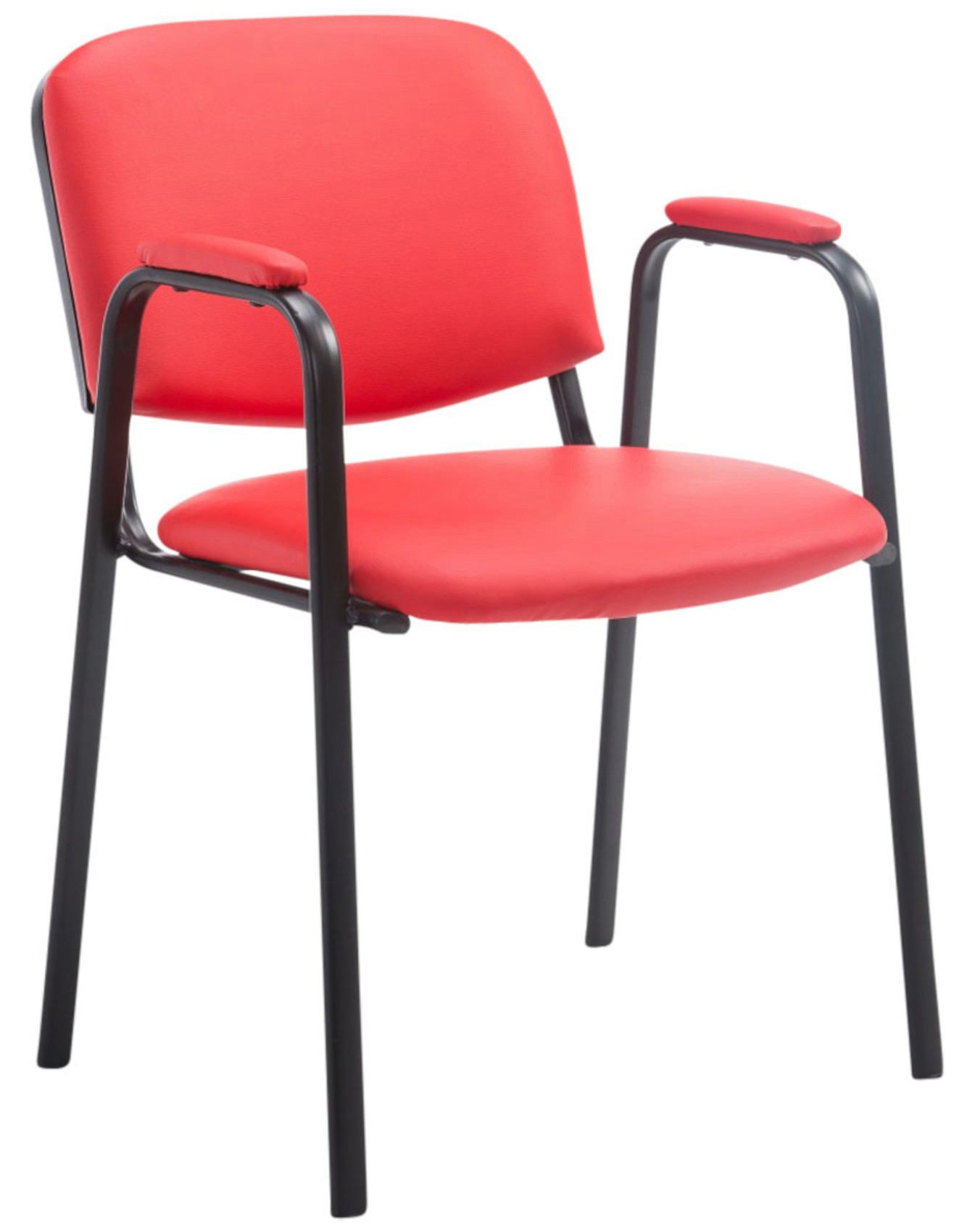 CLP Besucherstuhl Ken PRO Kunstleder (4er Set), stapelbar, Kunstleder, Armlehnen