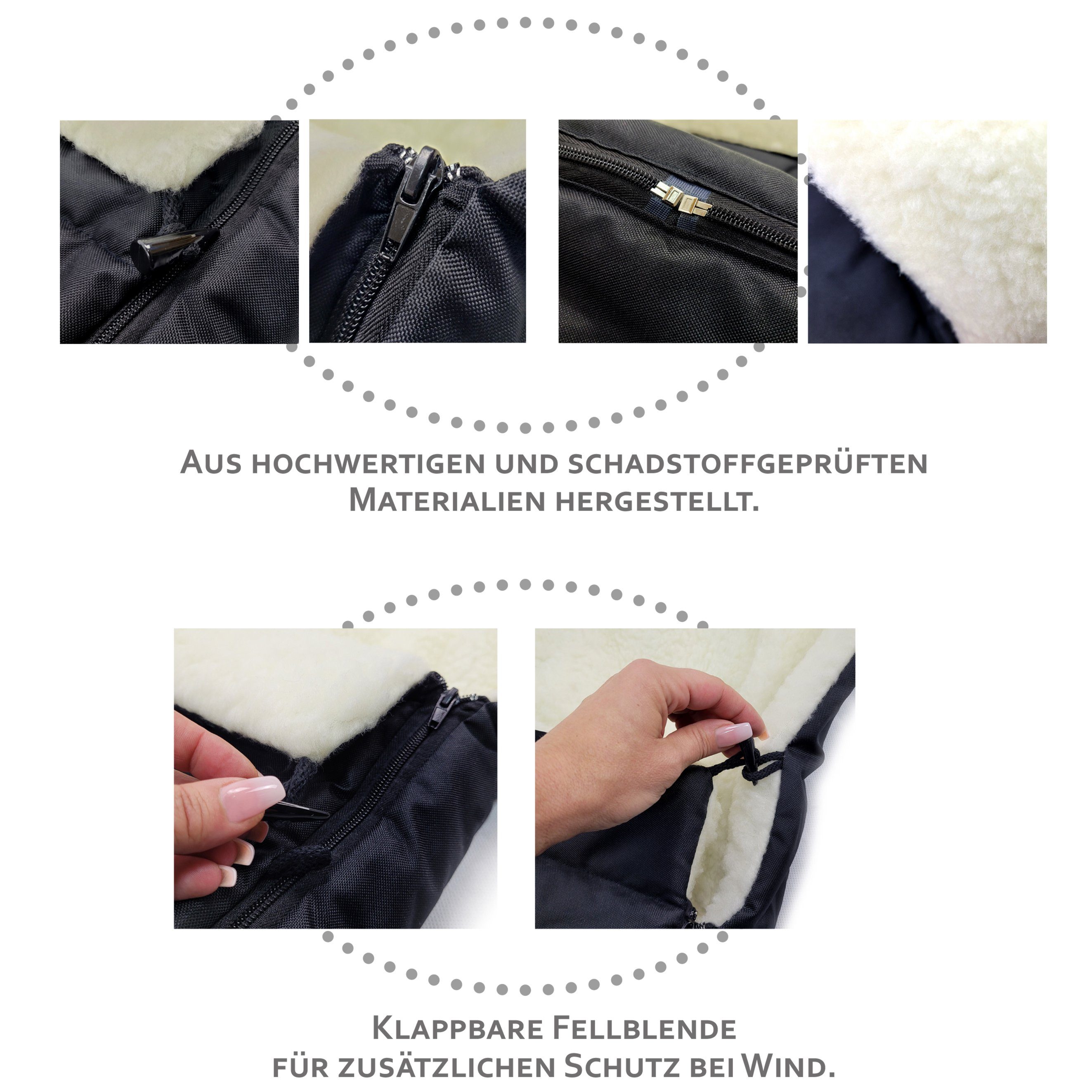 BambiniWelt by Rafael K. Fußsack Winterfußsack Babyfußsack Fußsack Kinderwagen Wolle 108cm LINIERT, universal