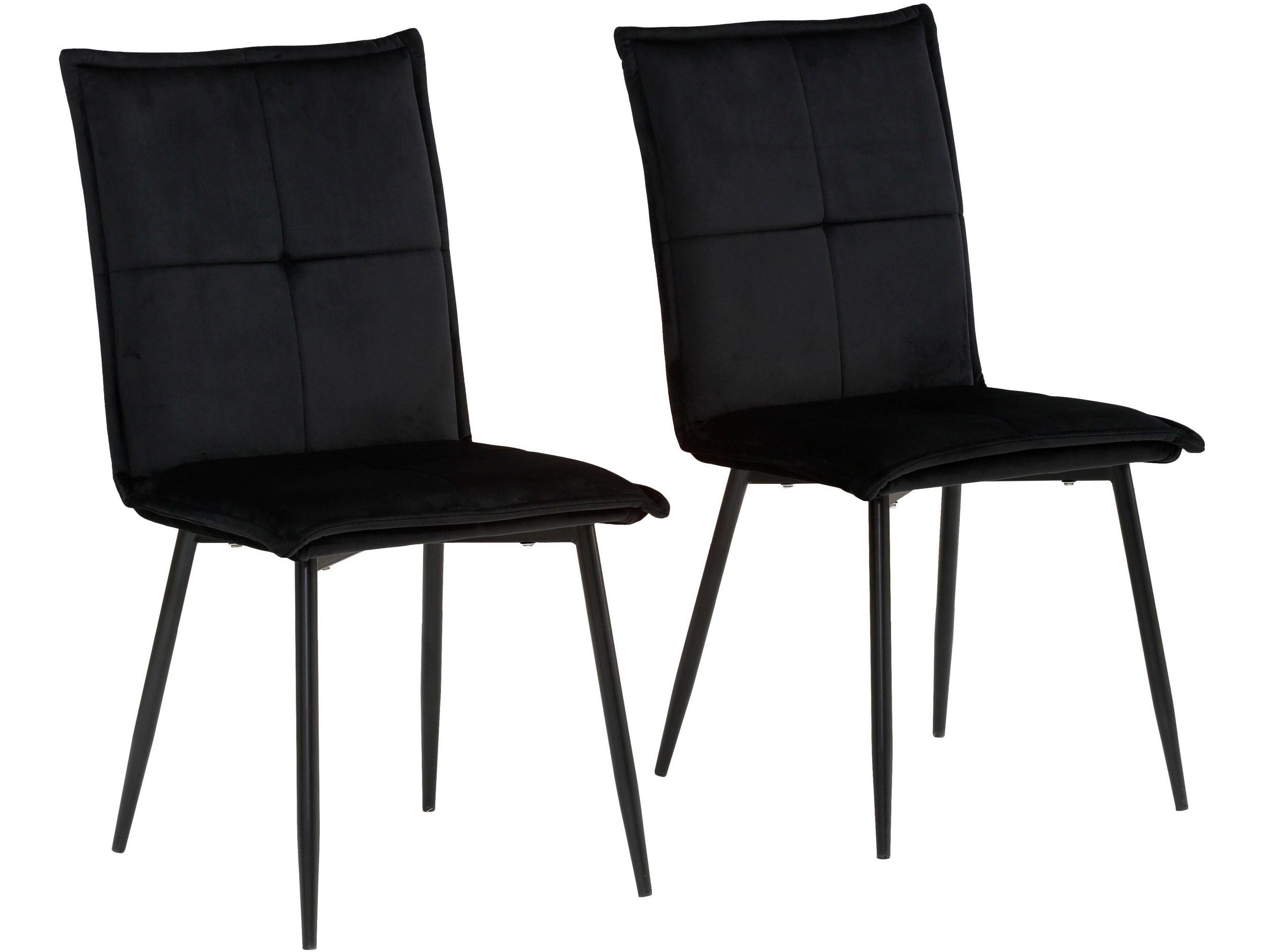 loft24 Esszimmerstuhl Dana - Küchenstuhl, Stuhl, Wartestuhl, Besucherstuhl (Set, 2 St), Stuhl gepolstert, modernes Design, Metallbeine, Samtoptik