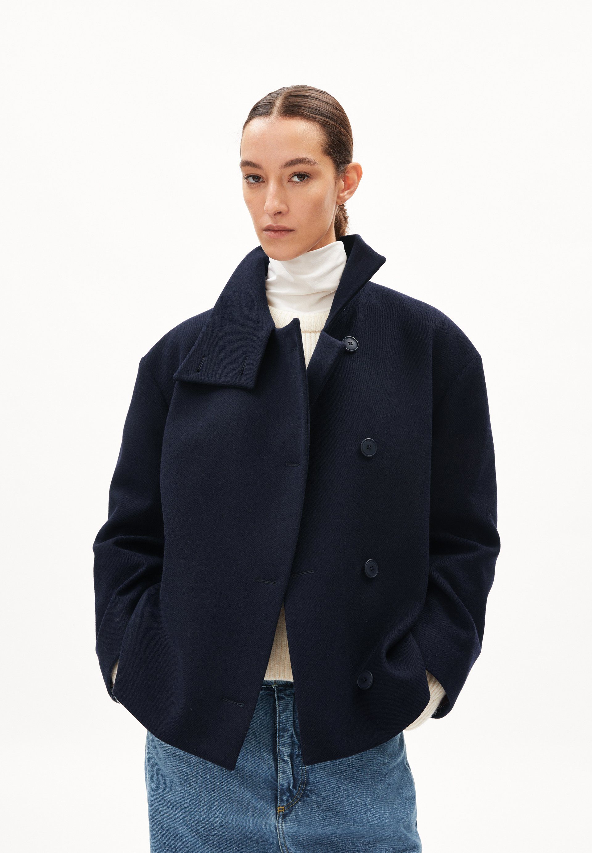 Kurzmantel MAJELAA WOOL Mantel aus recycelter Wolle