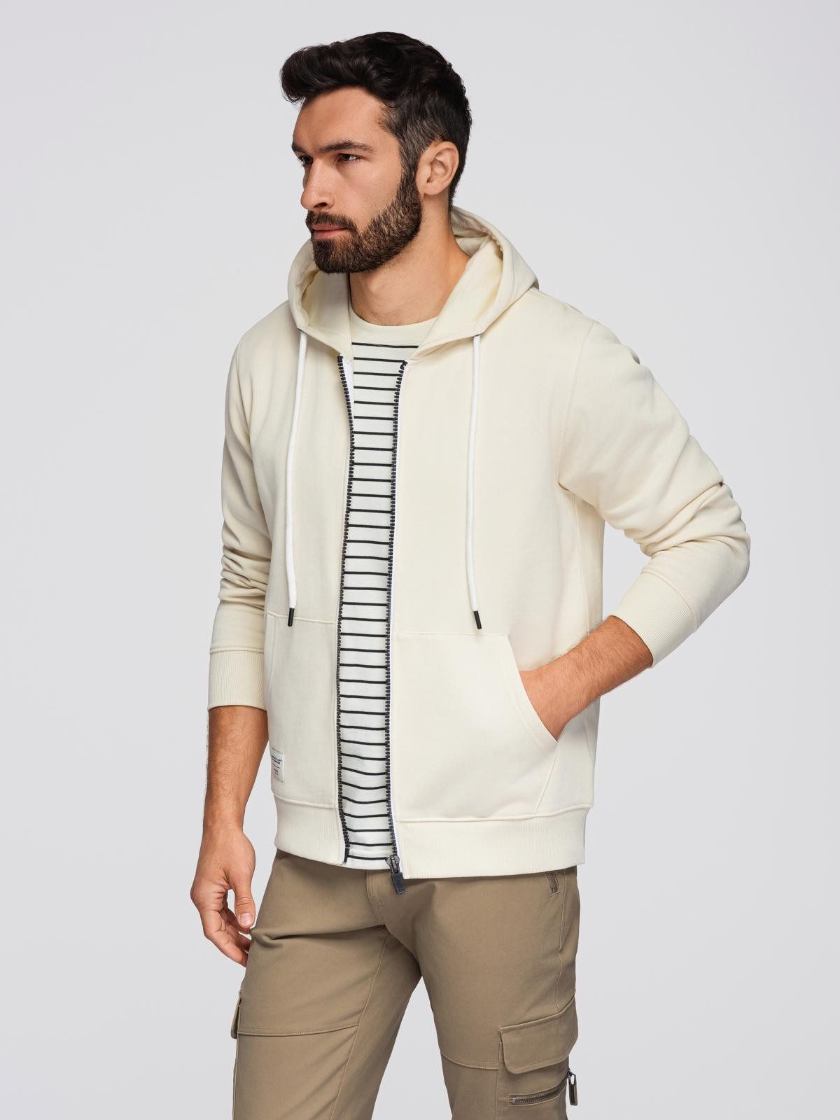 Kapuzenpullover BASIC Herren Sweatshirt mit Reißverschluss und Kapuze