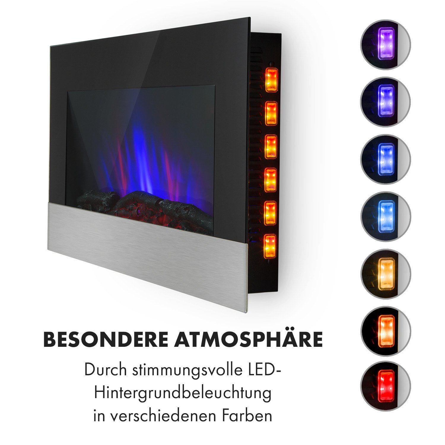 Heizung Heater Klarstein LED Indoor Elektrokamin Elektrischer 2000W Kamin Basel Baseline,